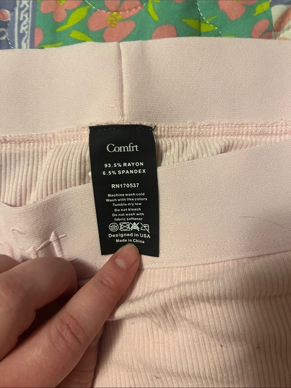 Light Pink Ribbed Tank Top and Boxers by Comfrt - Picture 3 of 4